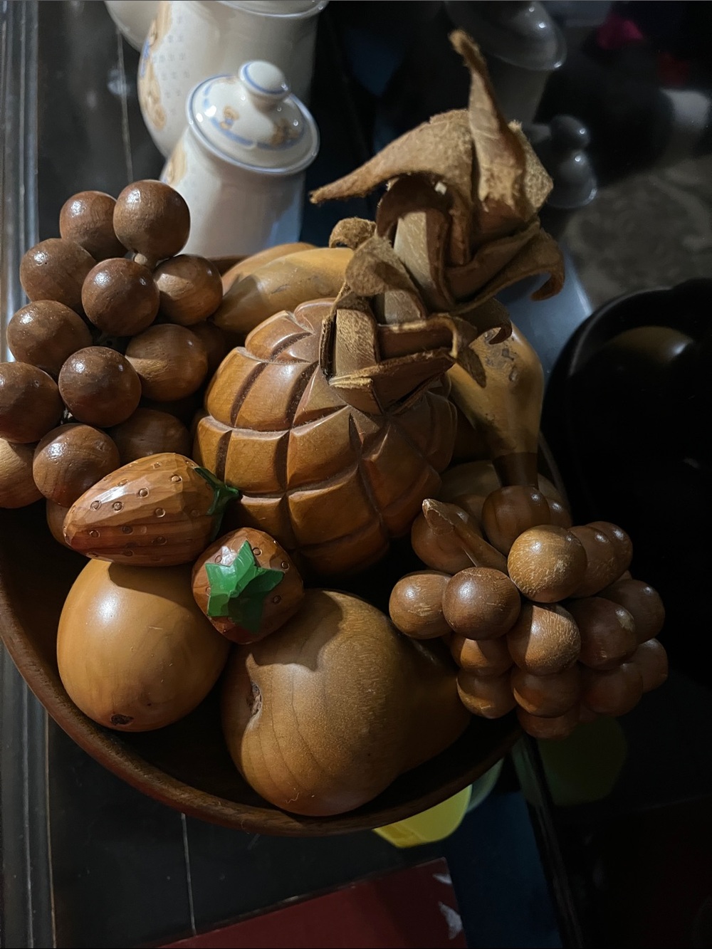 Vintage Handcrafted Wooden Fruit Bowl Décor in Natural Brown - Picture 2 of 3